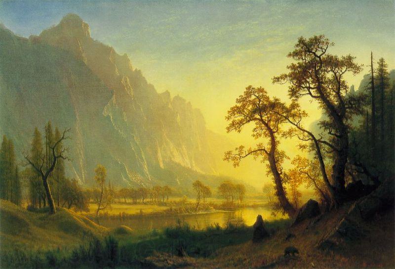 Albert Bierstadt Sunrise, Yosemite Valley Spain oil painting art